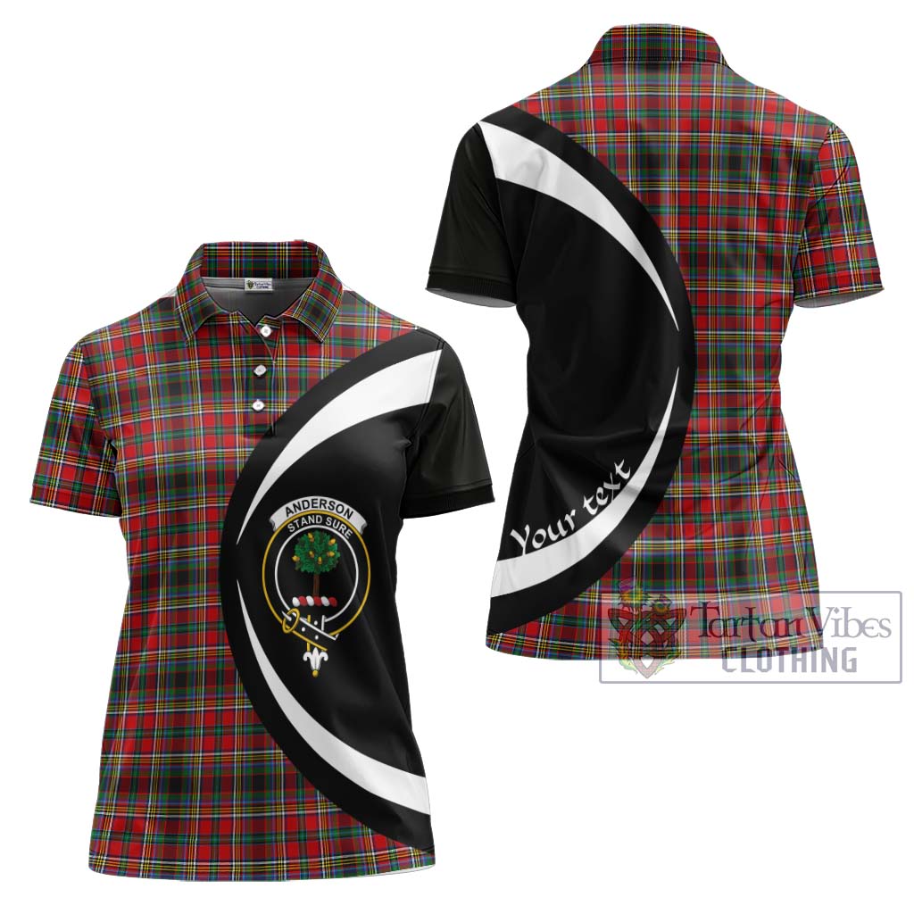 Anderson of Arbrake Tartan Women's Polo Shirt with Family Crest Circle Style Women - Tartan Vibes Clothing