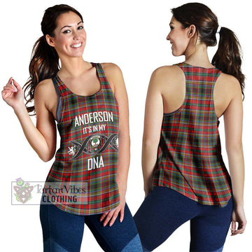 Anderson of Arbrake Tartan Women's Racerback Tanks with Family Crest DNA In Me Style