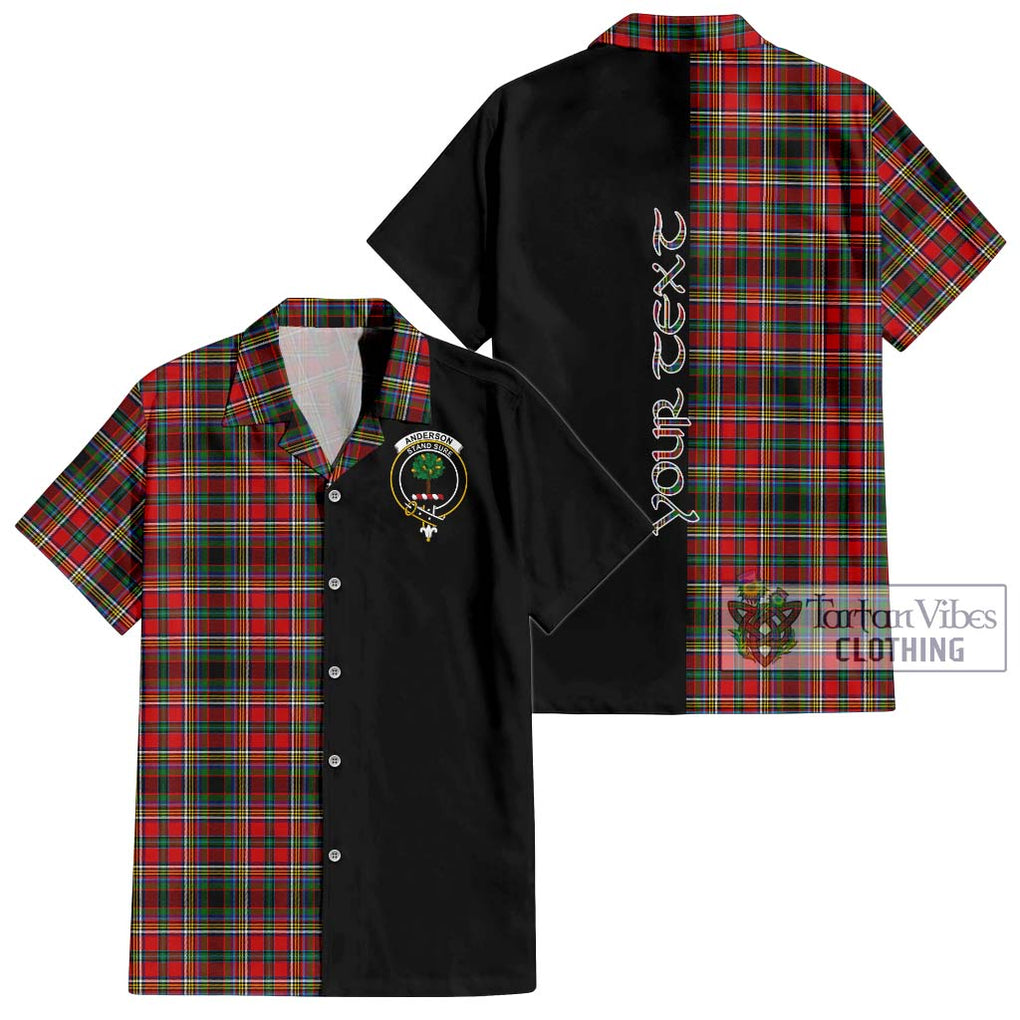 Anderson of Arbrake Tartan Short Sleeve Button Shirt with Family Crest and Half Of Me Style Kid - Tartanvibesclothing Shop