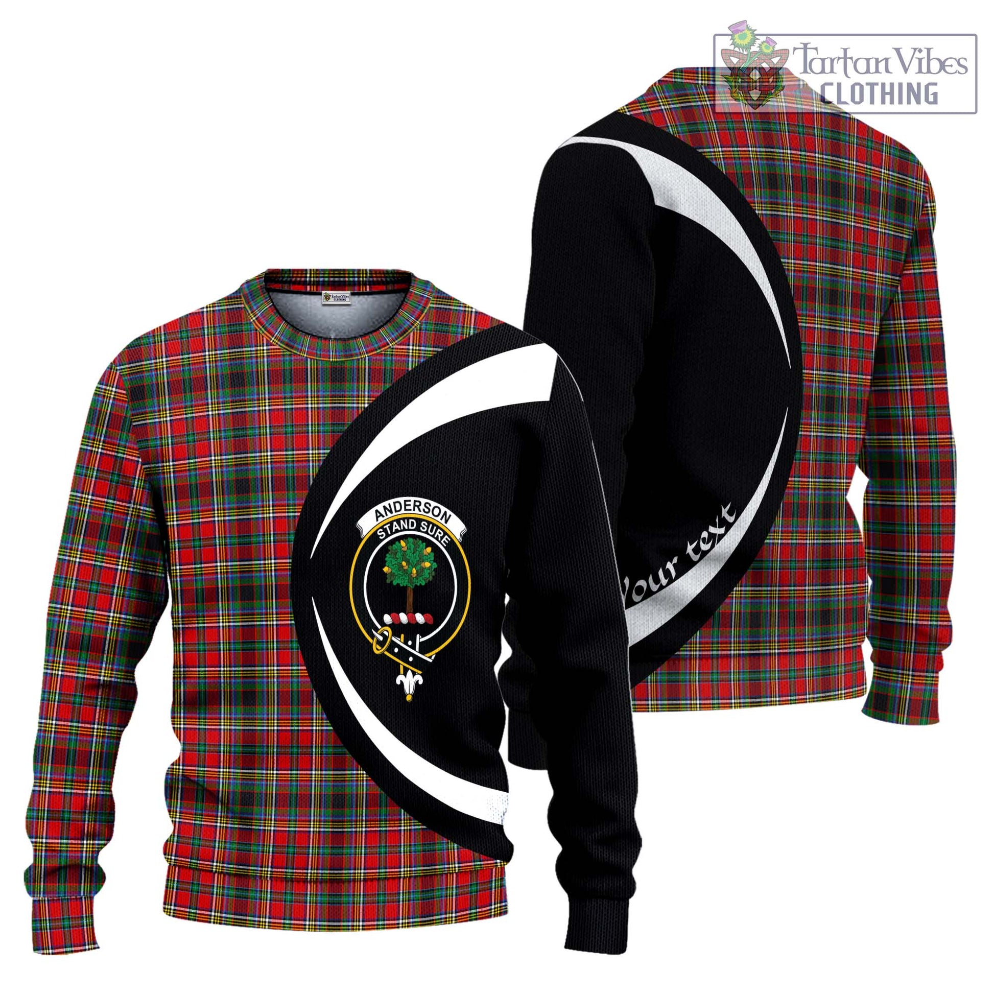 Anderson of Arbrake Tartan Ugly Sweater with Family Crest Circle Style Unisex - Tartan Vibes Clothing