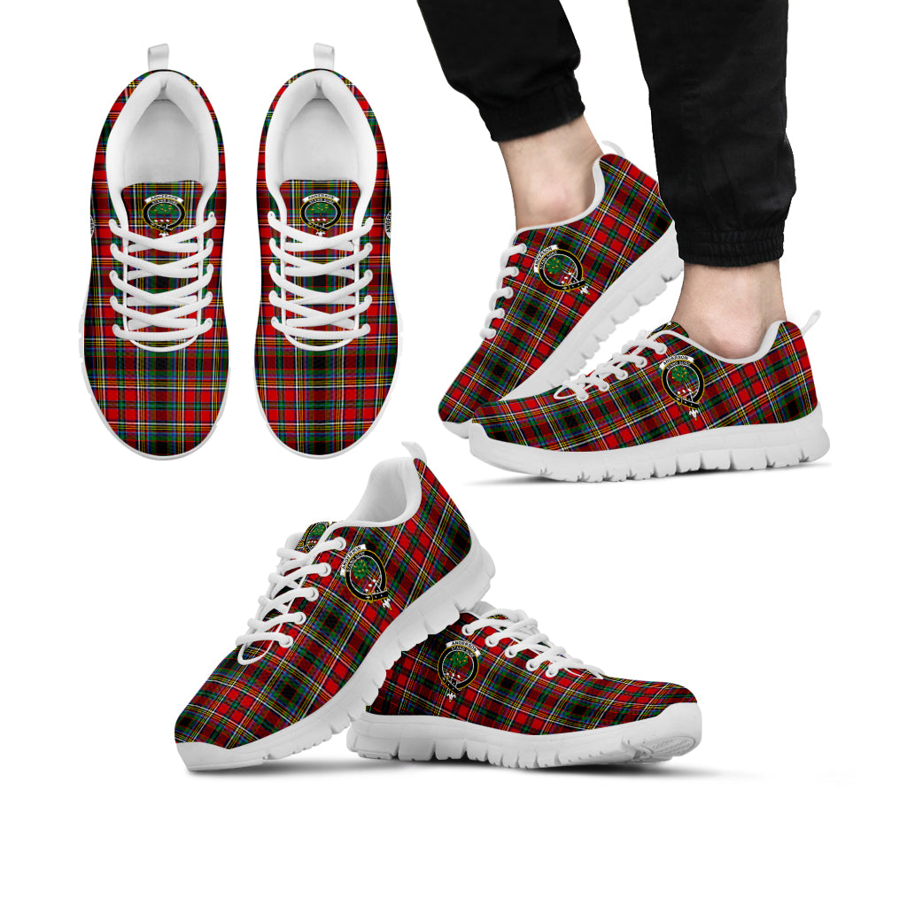 Anderson of Arbrake Tartan Sneakers with Family Crest Kid's Sneakers - Tartan Vibes Clothing