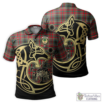 Anderson of Arbrake Tartan Polo Shirt with Family Crest Celtic Wolf Style