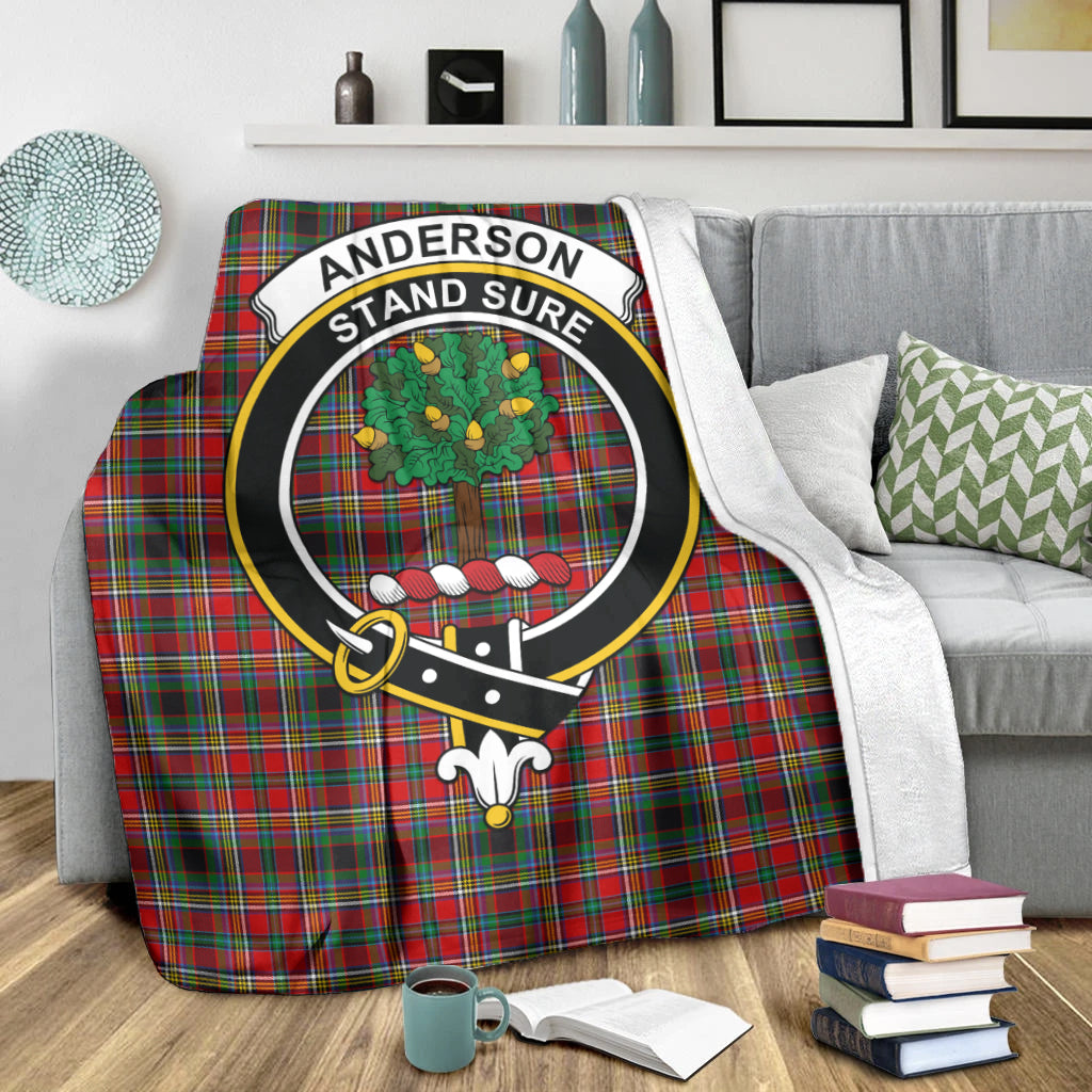 Anderson of Arbrake Tartan Blanket with Family Crest X-Large 59 x 79 inches 150 x 200 cm - Tartan Vibes Clothing