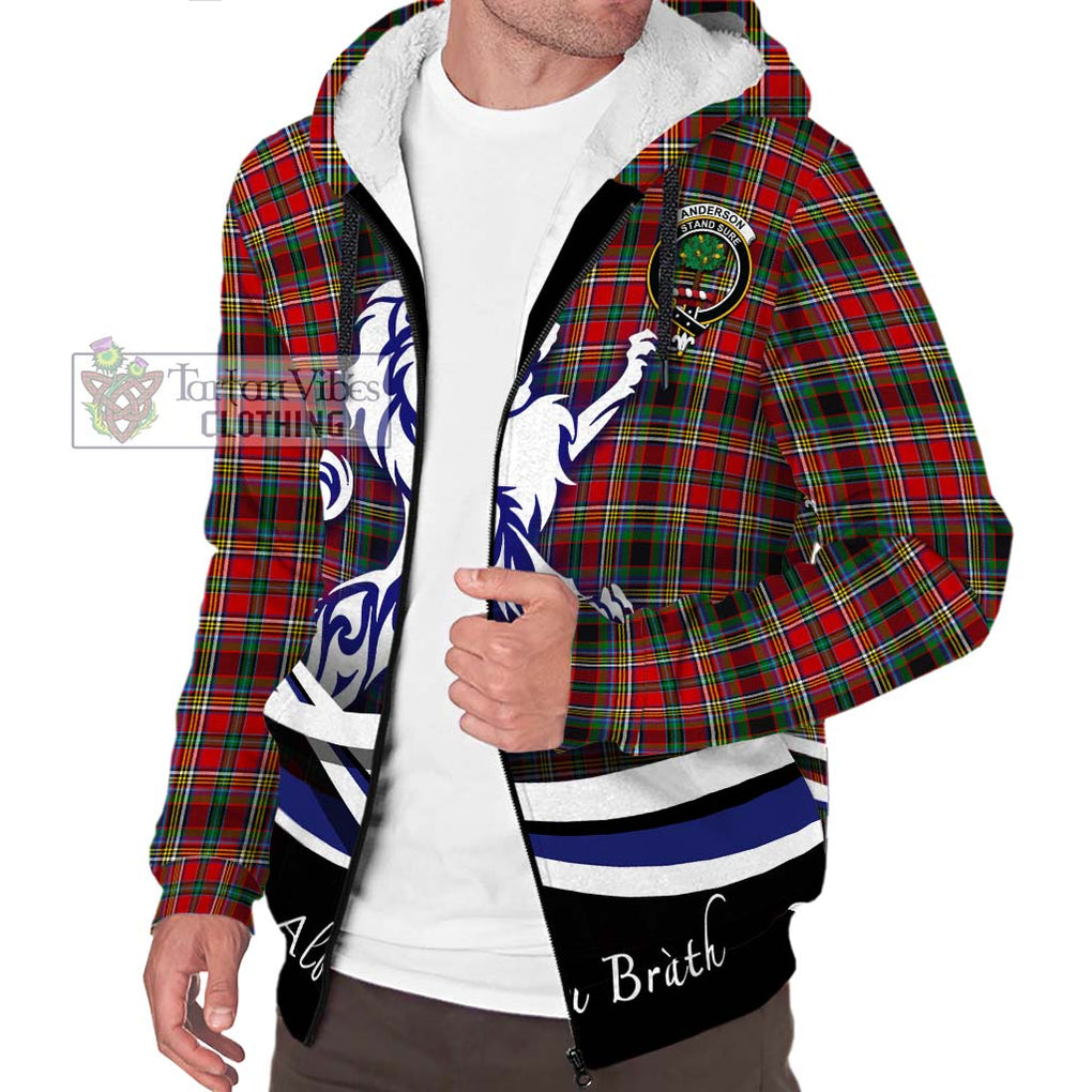 Anderson of Arbrake Tartan Sherpa Hoodie with Alba Gu Brath Regal Lion Emblem Unisex S - Tartanvibesclothing Shop