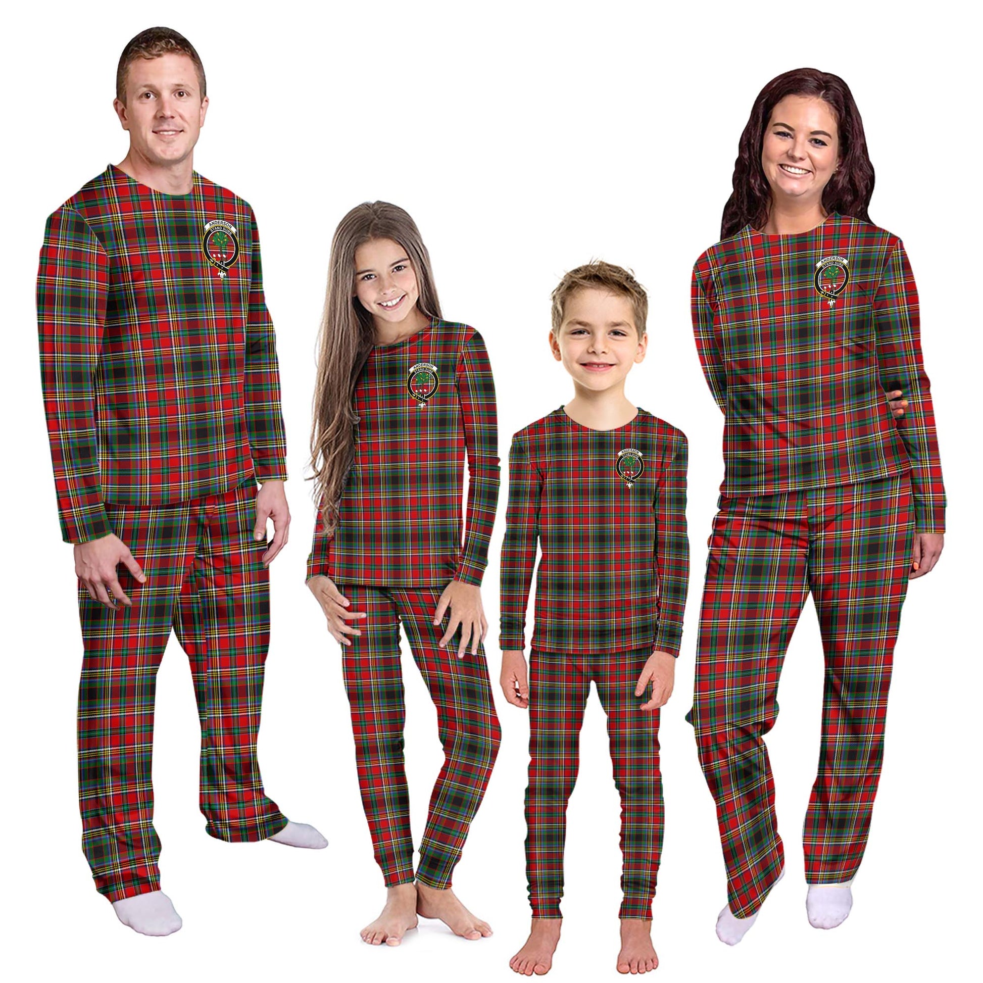 Anderson of Arbrake Tartan Pajamas Family Set with Family Crest Kid - Tartan Vibes Clothing