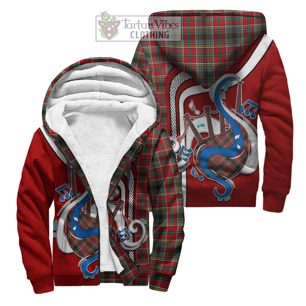 Anderson of Arbrake Tartan Sherpa Hoodie with Epic Bagpipe Style Unisex S - Tartanvibesclothing Shop