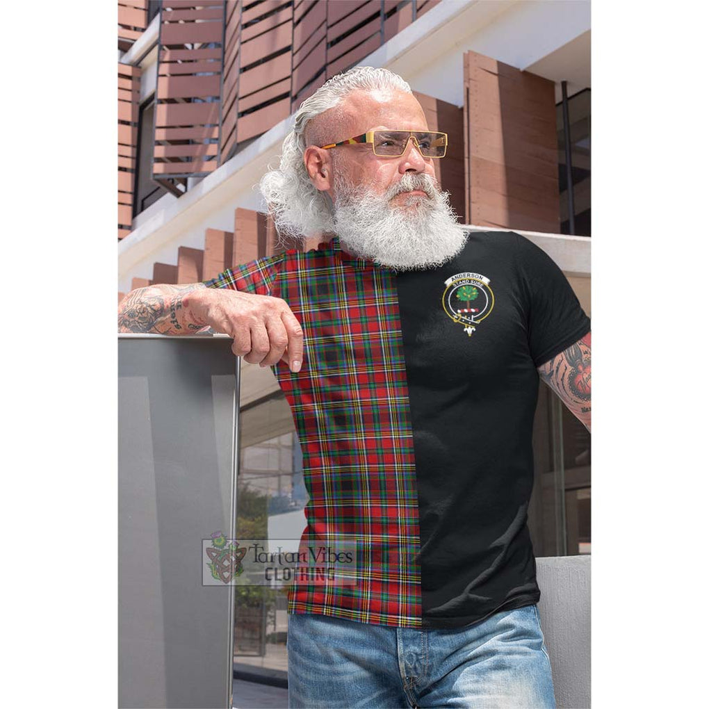 Tartan Vibes Clothing Anderson of Arbrake Tartan Cotton T-shirt with Family Crest and Half Of Me Style