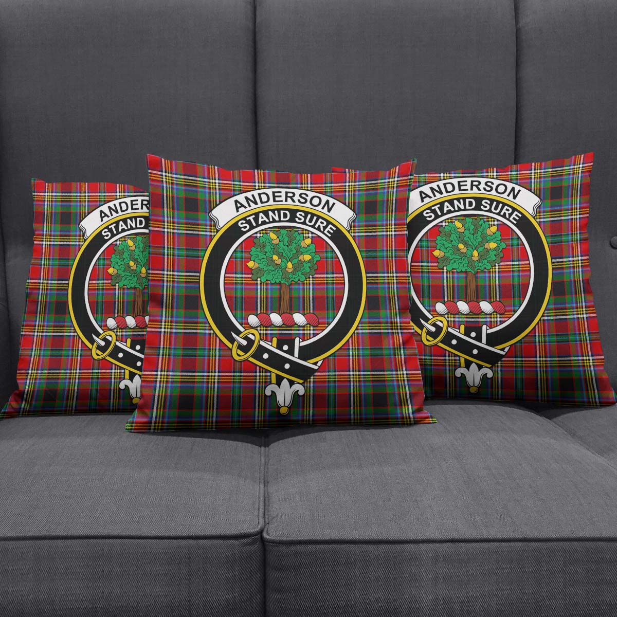 Anderson of Arbrake Tartan Pillow Cover with Family Crest Square Pillow Cover - Tartanvibesclothing