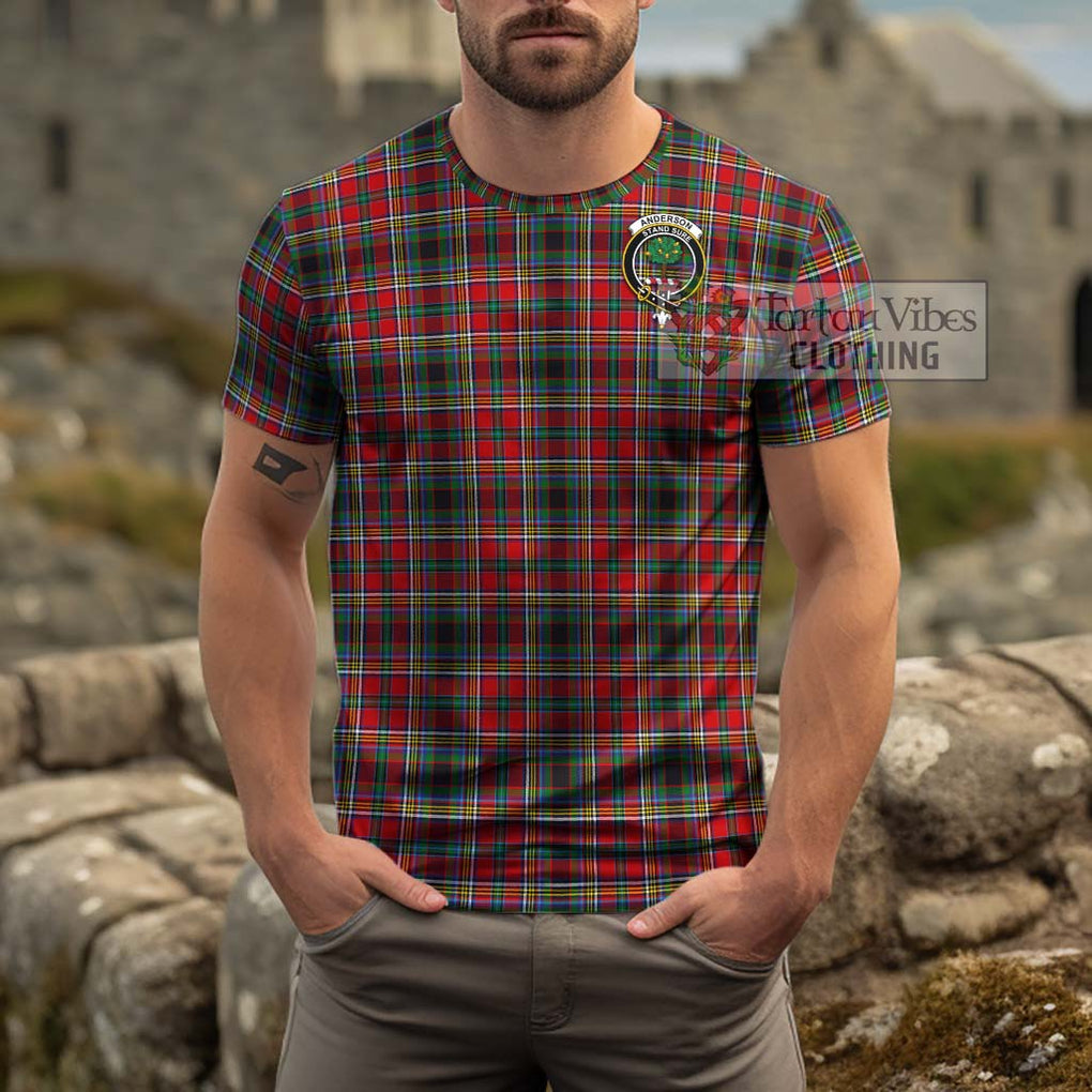 Anderson of Arbrake Tartan Cotton T-Shirt with Family Crest Men's Shirt - Tartanvibesclothing Shop