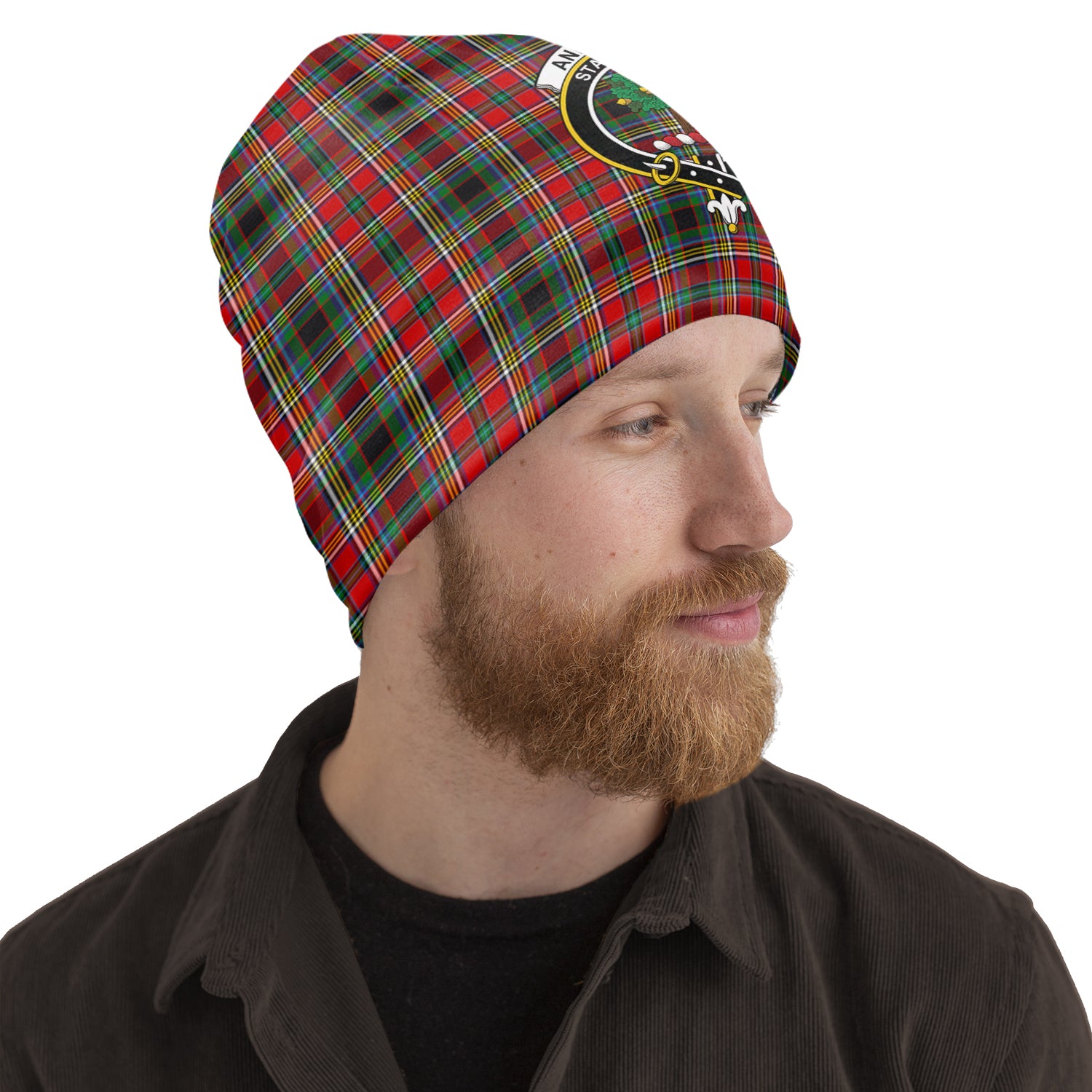 Anderson of Arbrake Tartan Beanies Hat with Family Crest One Size 10.5*10.2 inches - Tartan Vibes Clothing