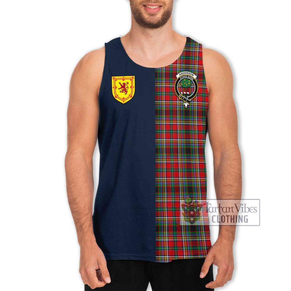 Tartan Vibes Clothing Anderson of Arbrake Tartan Men's Tank Top with Scottish Lion Royal Arm Half Style