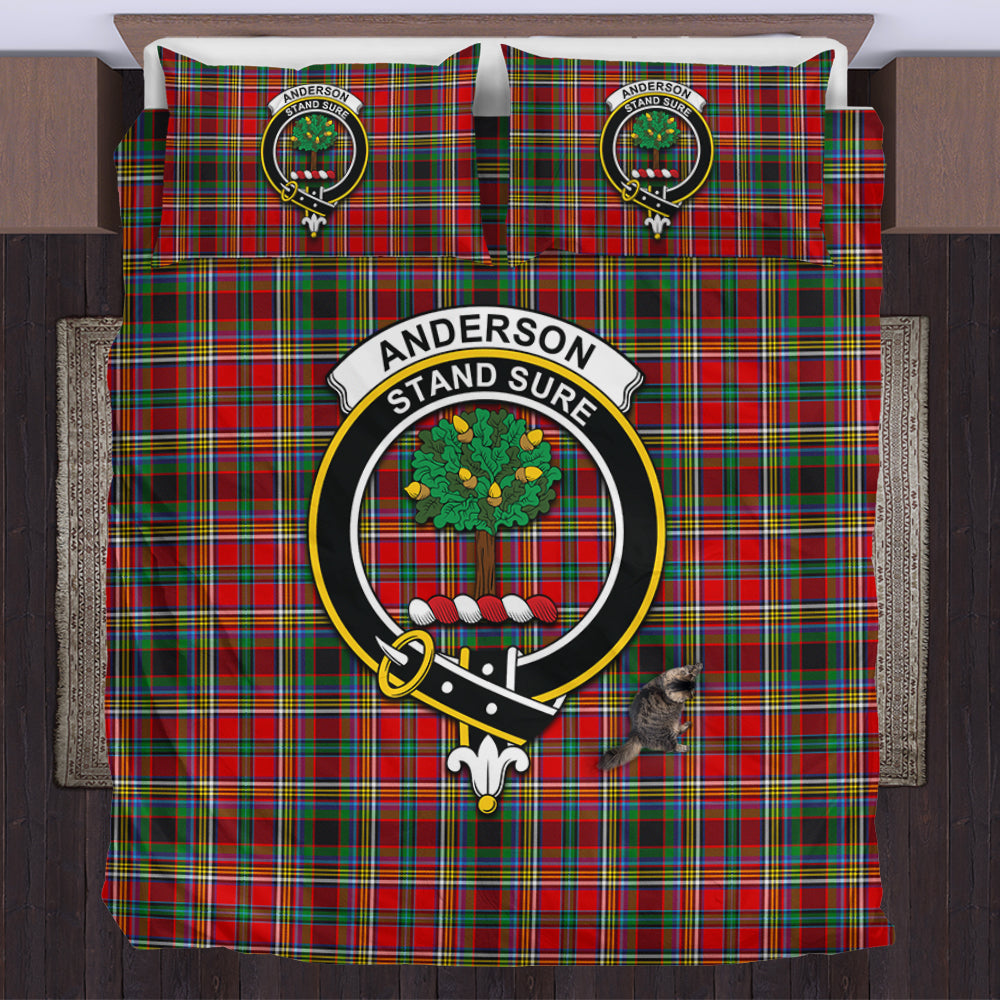 Anderson of Arbrake Tartan Bedding Set with Family Crest US Bedding Set - Tartan Vibes Clothing