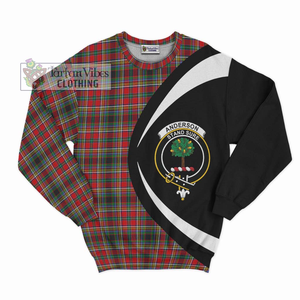 Anderson of Arbrake Tartan Sweatshirt with Family Crest Circle Style Unisex - Tartan Vibes Clothing