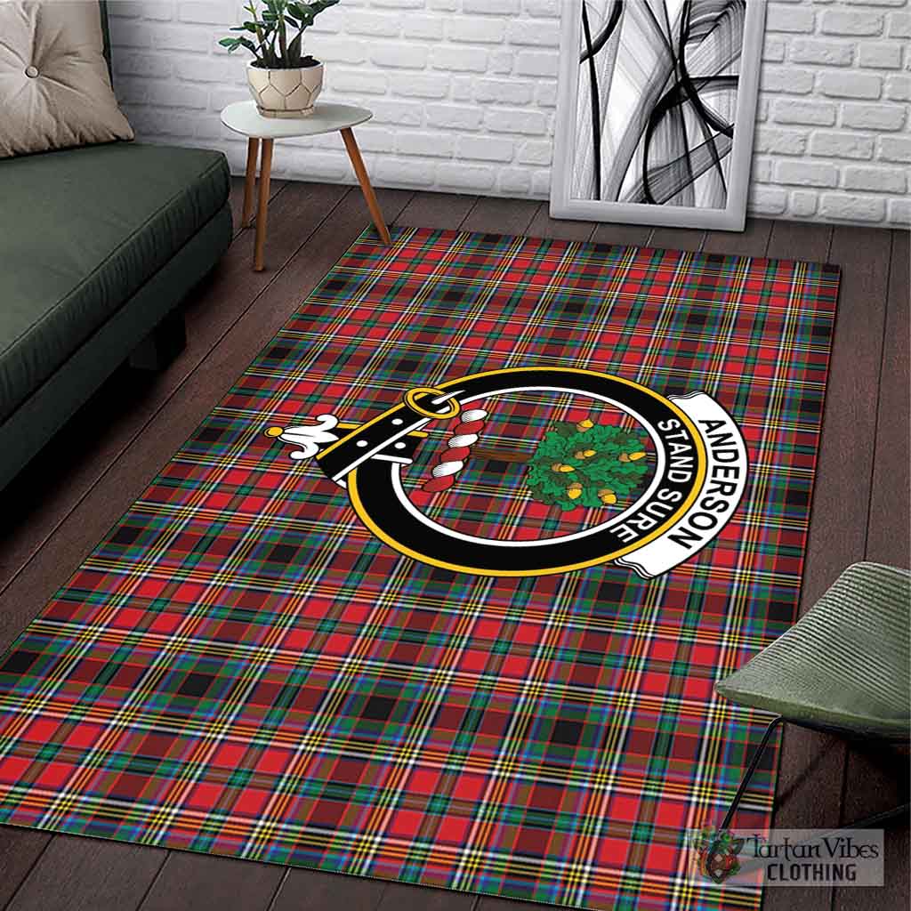 Tartan Vibes Clothing Anderson of Arbrake Tartan Area Rug with Family Crest