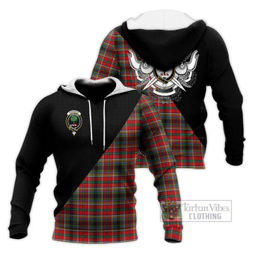 Anderson of Arbrake Tartan Knitted Hoodie with Family Crest and Military Logo Style