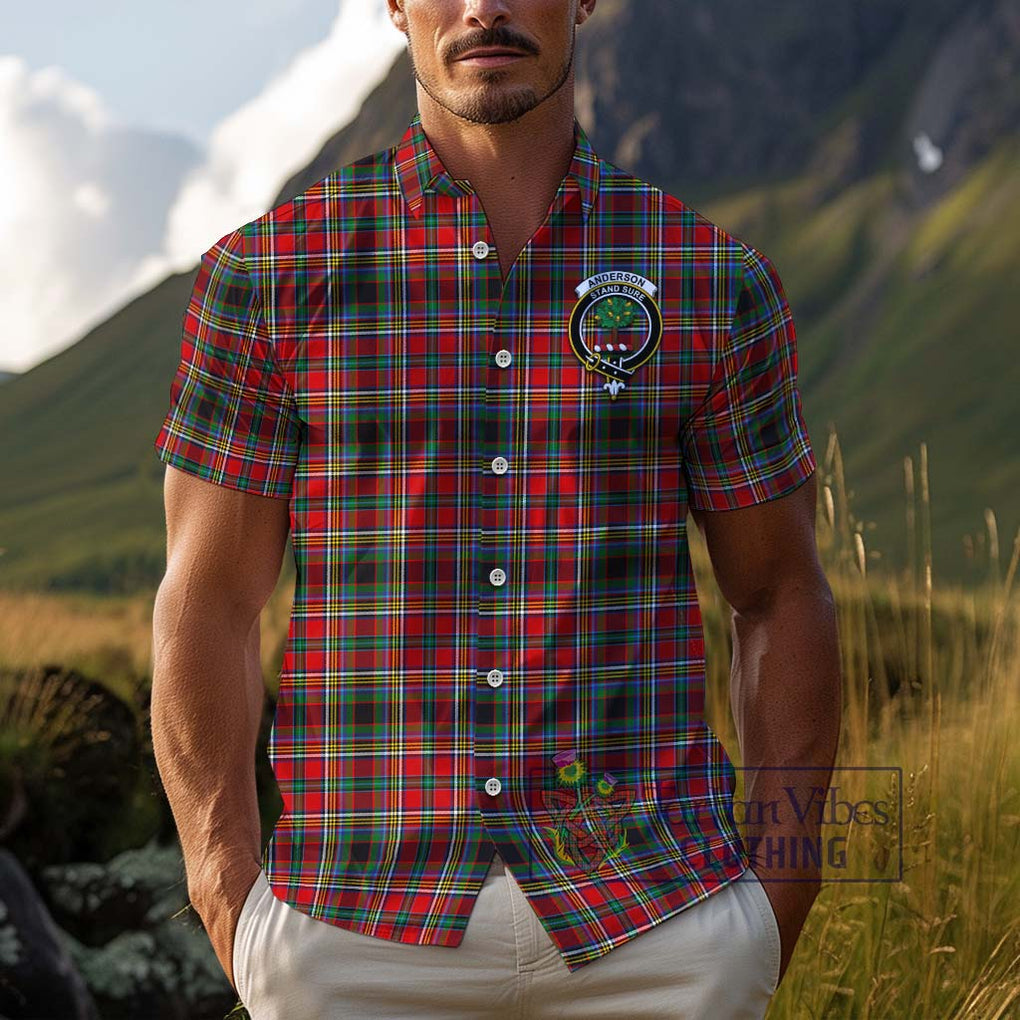 Anderson of Arbrake Tartan Cotton Hawaiian Shirt with Family Crest Adult - Tartan Vibes Clothing