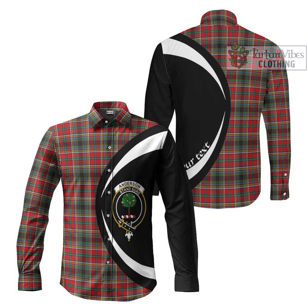 Tartan Vibes Clothing Anderson of Arbrake Tartan Long Sleeve Button Up with Family Crest Circle Style