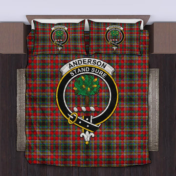 Anderson of Arbrake Tartan Quilt Bed Set with Family Crest