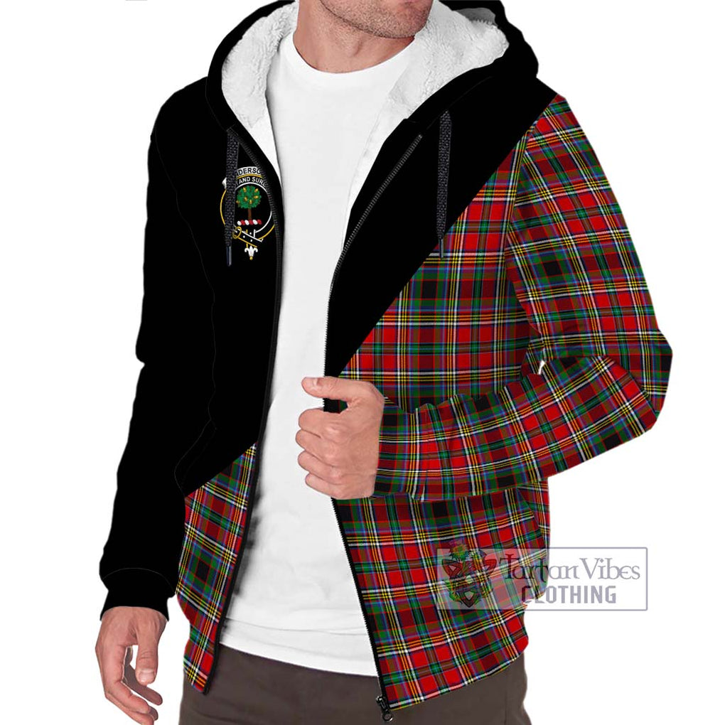 Anderson of Arbrake Tartan Sherpa Hoodie with Family Crest and Military Logo Style Unisex S - Tartanvibesclothing Shop