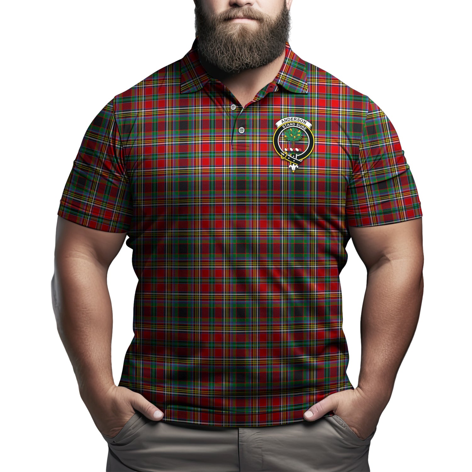 Anderson of Arbrake Tartan Men's Polo Shirt with Family Crest Kid - Tartan Vibes Clothing