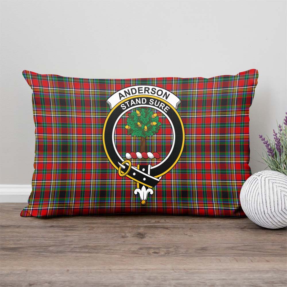 Anderson of Arbrake Tartan Pillow Cover with Family Crest Rectangle Pillow Cover - Tartanvibesclothing