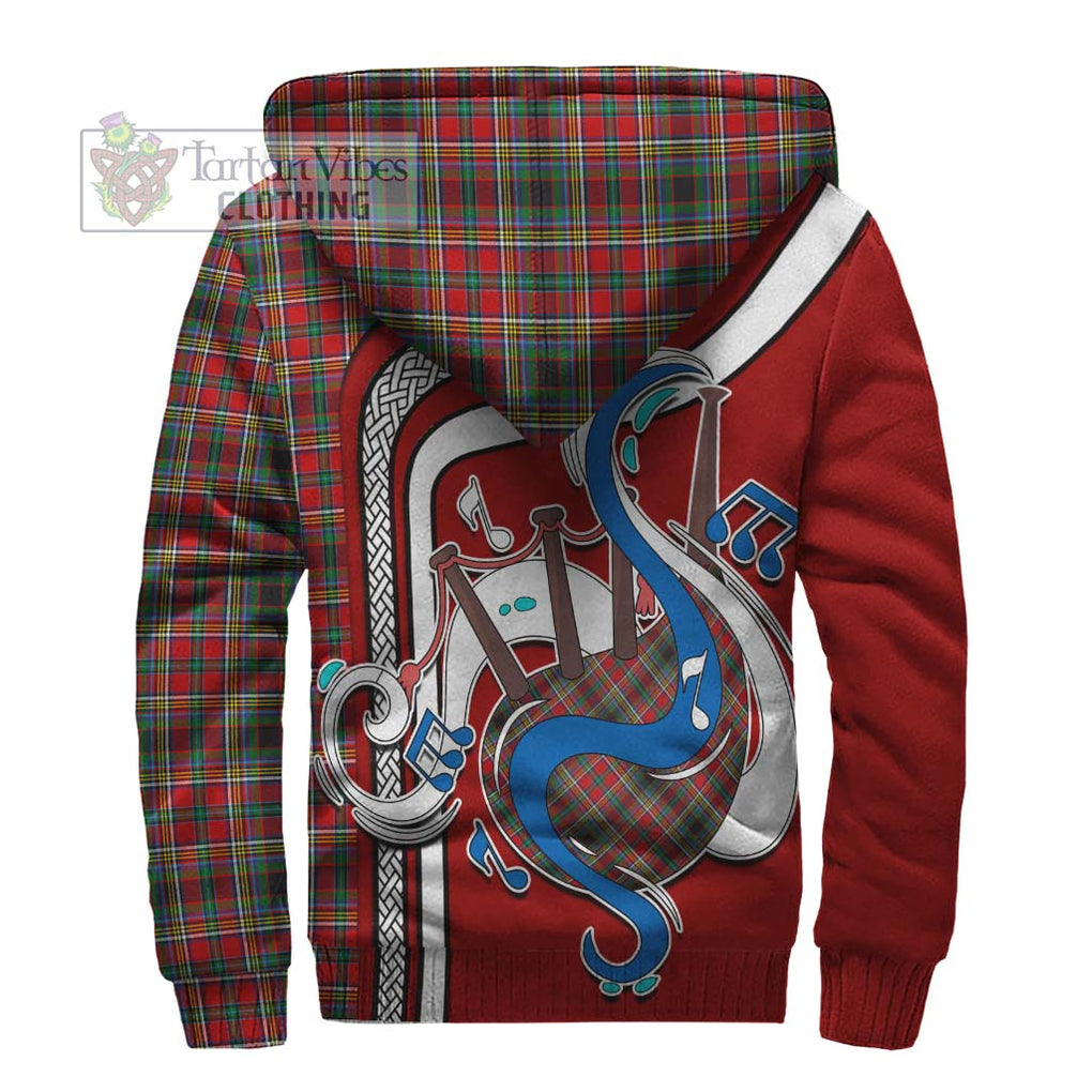 Anderson of Arbrake Tartan Sherpa Hoodie with Epic Bagpipe Style - Tartanvibesclothing Shop