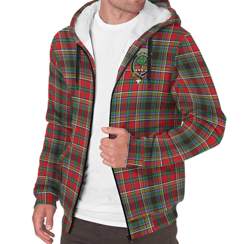 Anderson of Arbrake Tartan Sherpa Hoodie with Family Crest - Tartanvibesclothing