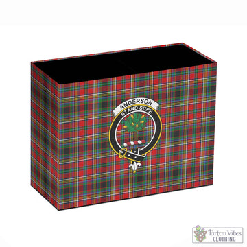 Anderson of Arbrake Tartan Pen Holder with Family Crest