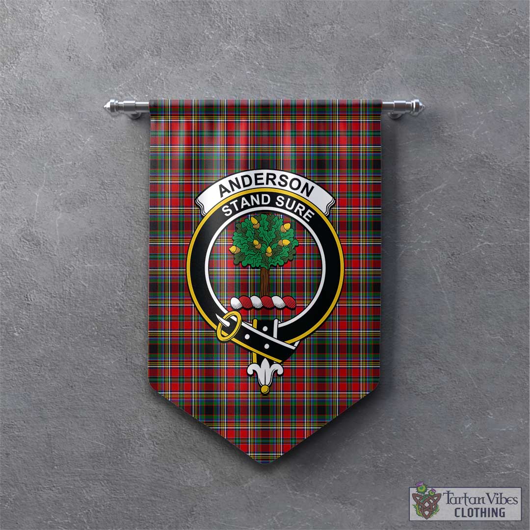 Tartan Vibes Clothing Anderson of Arbrake Tartan Gonfalon, Tartan Banner with Family Crest