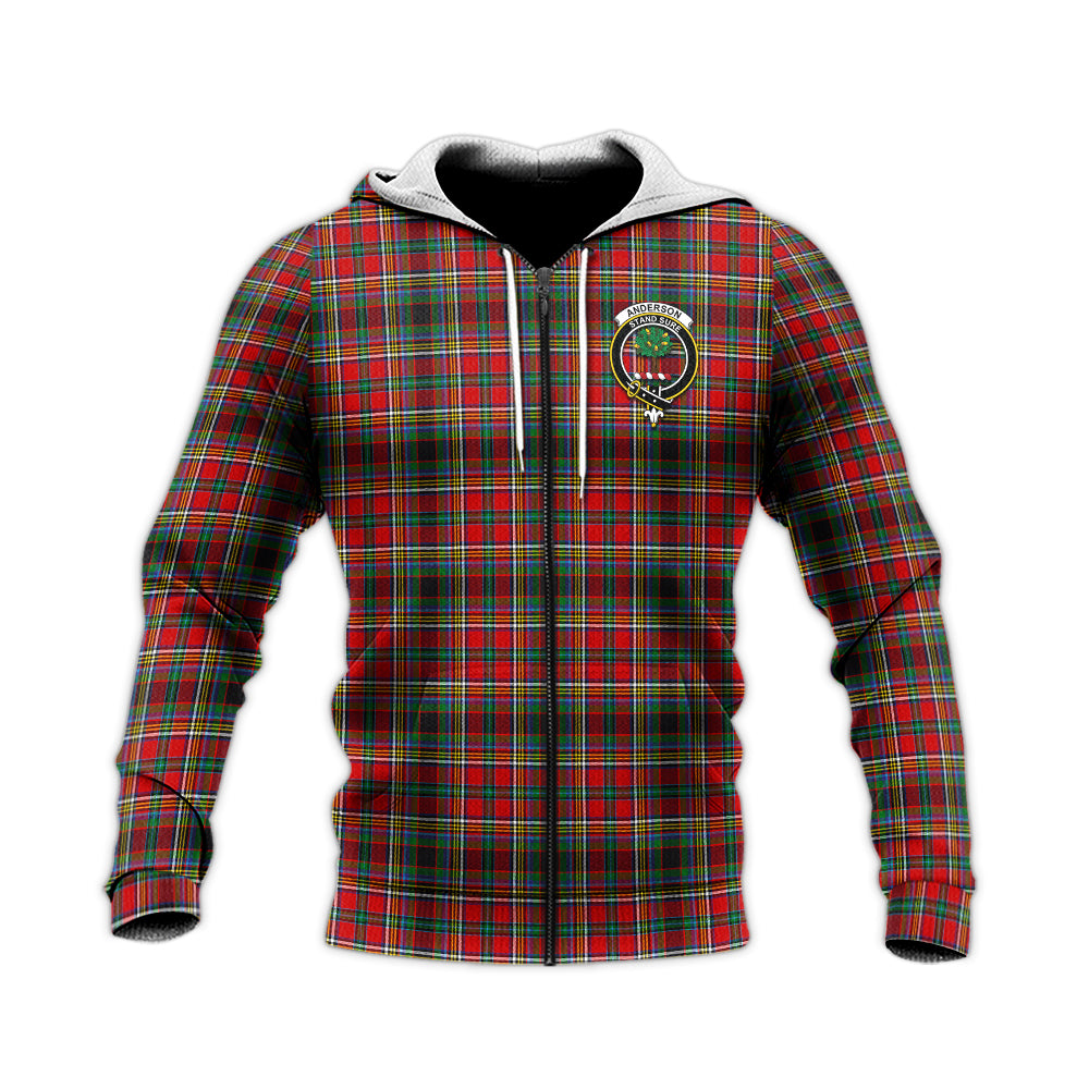 Anderson of Arbrake Tartan Knitted Hoodie with Family Crest Unisex Knitted Zip Hoodie - Tartanvibesclothing