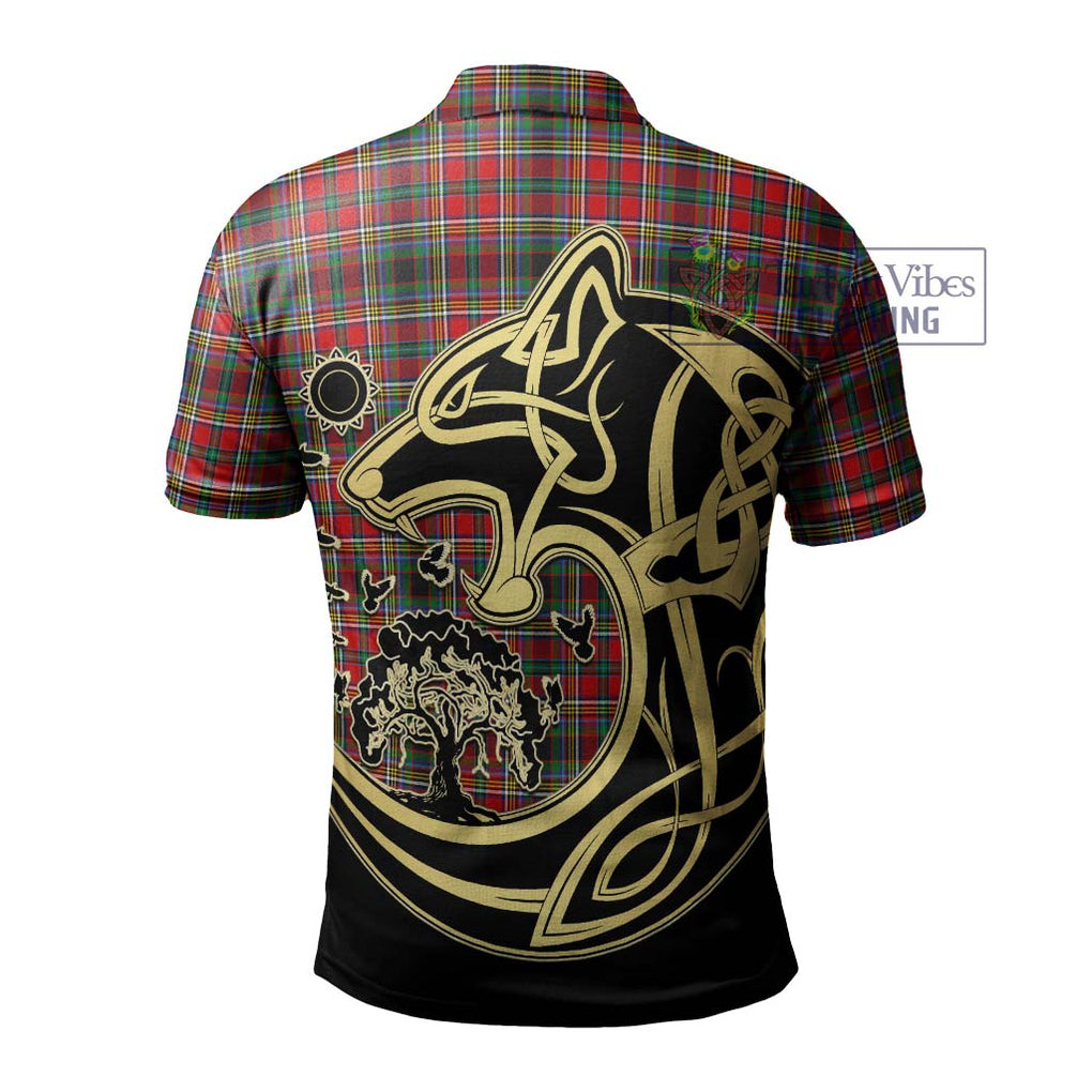 Anderson of Arbrake Tartan Polo Shirt with Family Crest Celtic Wolf Style - Tartanvibesclothing Shop