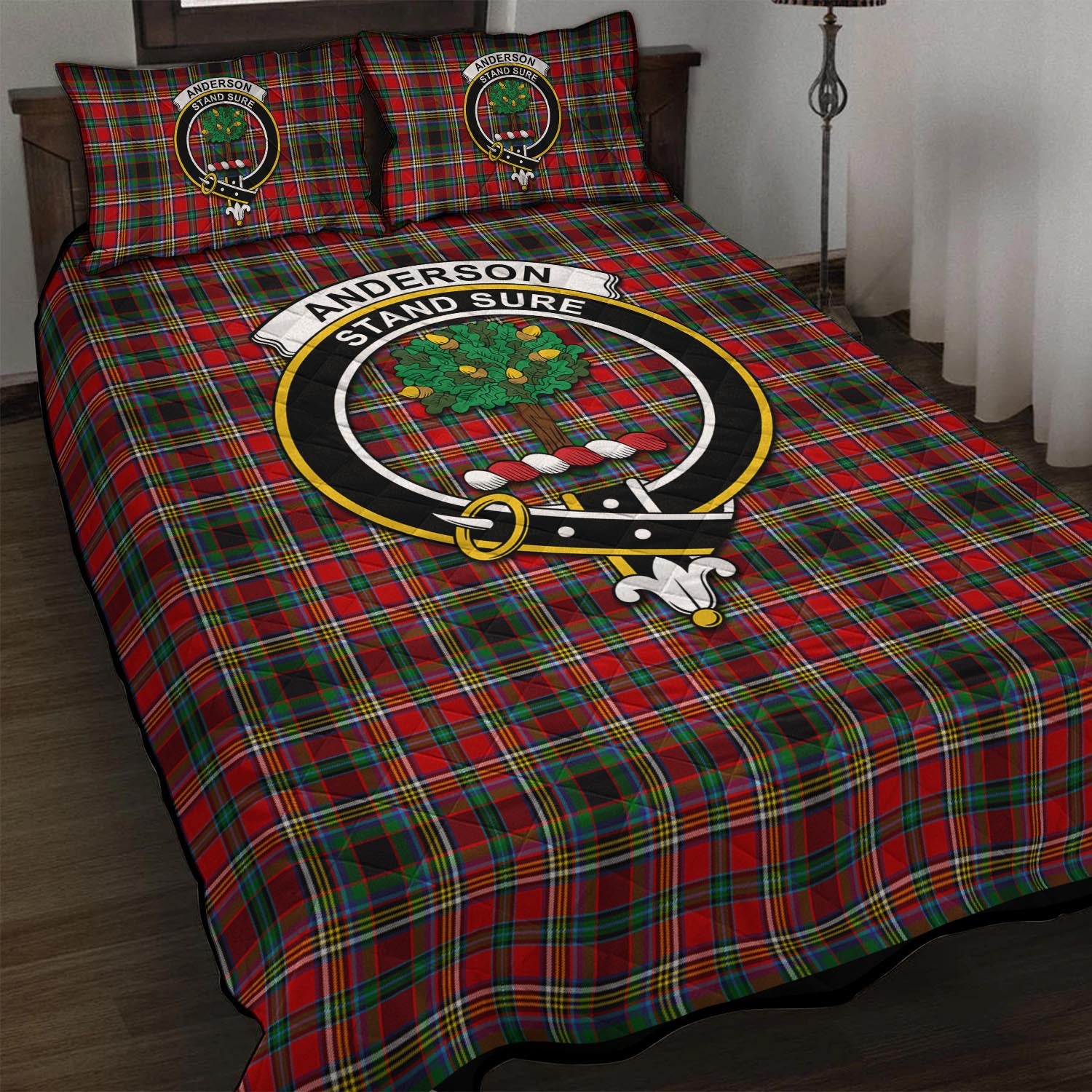 Anderson of Arbrake Tartan Quilt Bed Set with Family Crest - Tartan Vibes Clothing