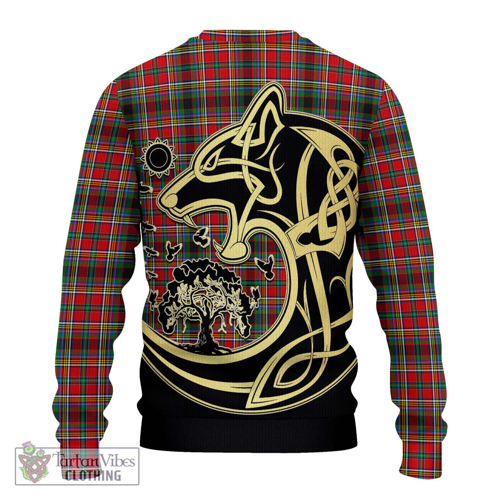 Anderson of Arbrake Tartan Knitted Sweater with Family Crest Celtic Wolf Style - Tartan Vibes Clothing