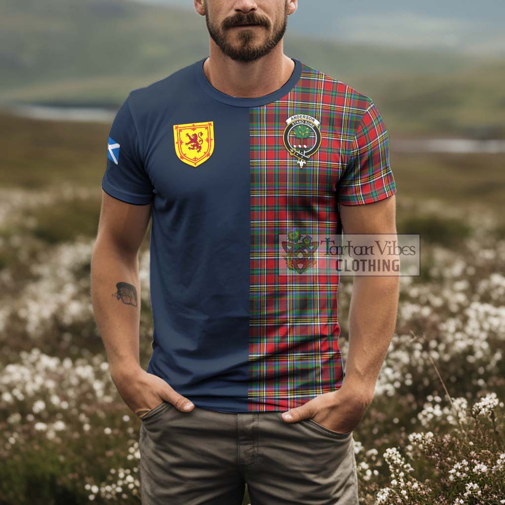 Tartan Vibes Clothing Anderson of Arbrake Tartan T-Shirt Alba with Scottish Lion Royal Arm Half Style