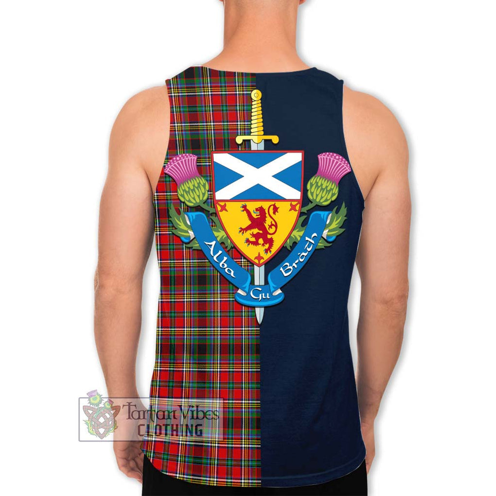 Tartan Vibes Clothing Anderson of Arbrake Tartan Men's Tank Top with Scottish Lion Royal Arm Half Style