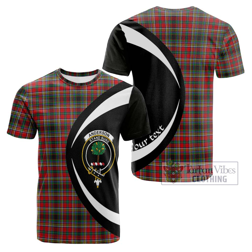 Tartan Vibes Clothing Anderson of Arbrake Tartan Cotton T-shirt with Family Crest Circle Style