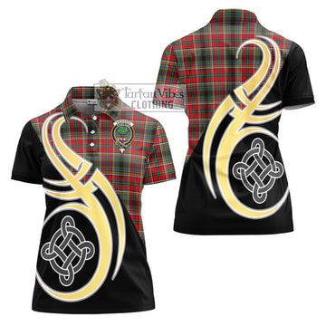 Anderson of Arbrake Tartan Women's Polo Shirt with Family Crest and Celtic Symbol Style