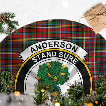 Anderson of Arbrake Tartan Christmas Tree Skirt with Family Crest