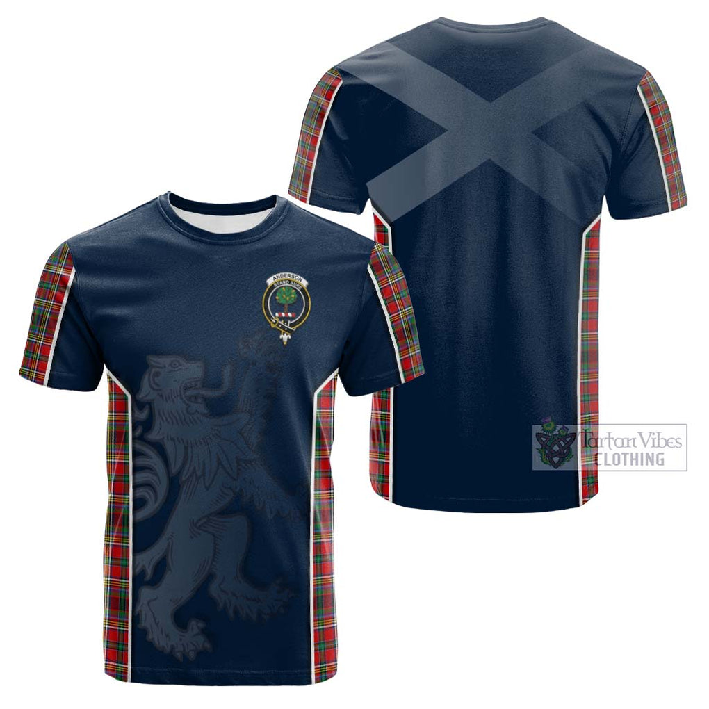 Tartan Vibes Clothing Anderson of Arbrake Tartan Cotton T-shirt with Family Crest and Lion Rampant Vibes Sport Style