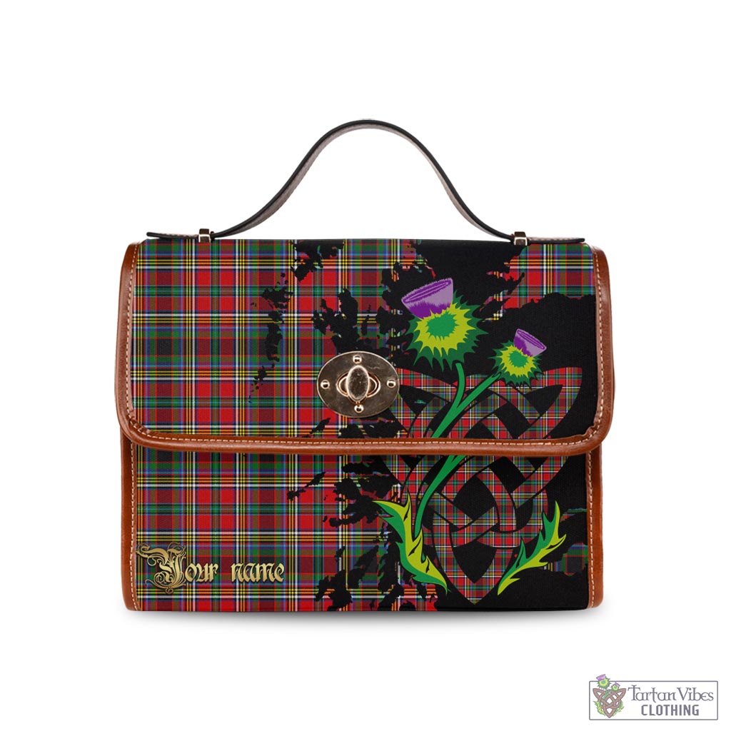 Tartan Vibes Clothing Anderson of Arbrake Tartan Waterproof Canvas Bag with Scotland Map and Thistle Celtic Accents