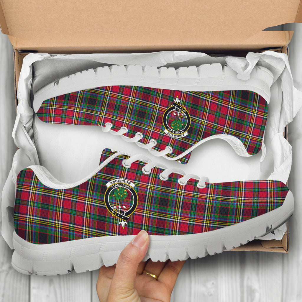 Anderson of Arbrake Tartan Sneakers with Family Crest - Tartan Vibes Clothing