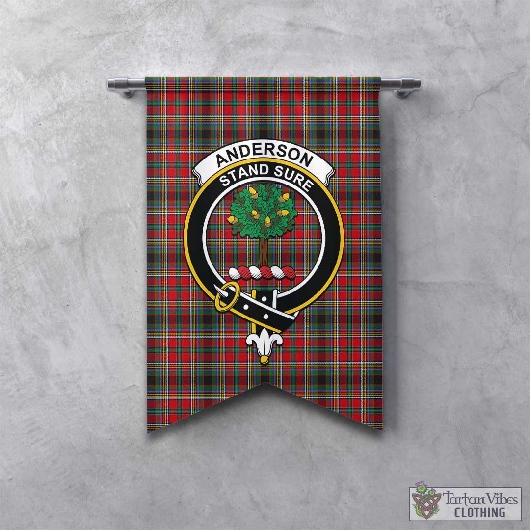 Tartan Vibes Clothing Anderson of Arbrake Tartan Gonfalon, Tartan Banner with Family Crest