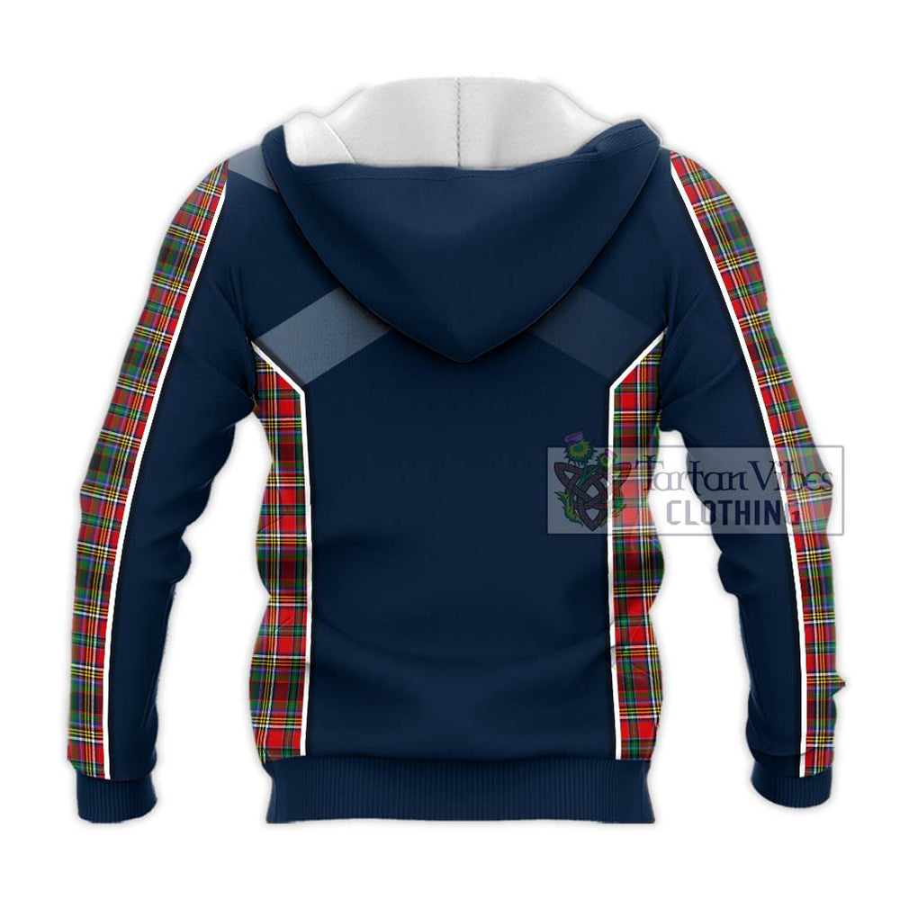 Anderson of Arbrake Tartan Knitted Hoodie with Family Crest and Lion Rampant Vibes Sport Style - Tartan Vibes Clothing