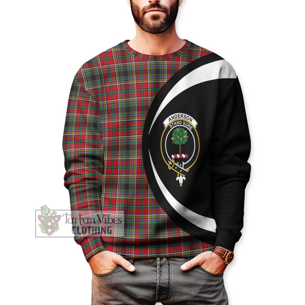 Anderson of Arbrake Tartan Sweatshirt with Family Crest Circle Style - Tartan Vibes Clothing