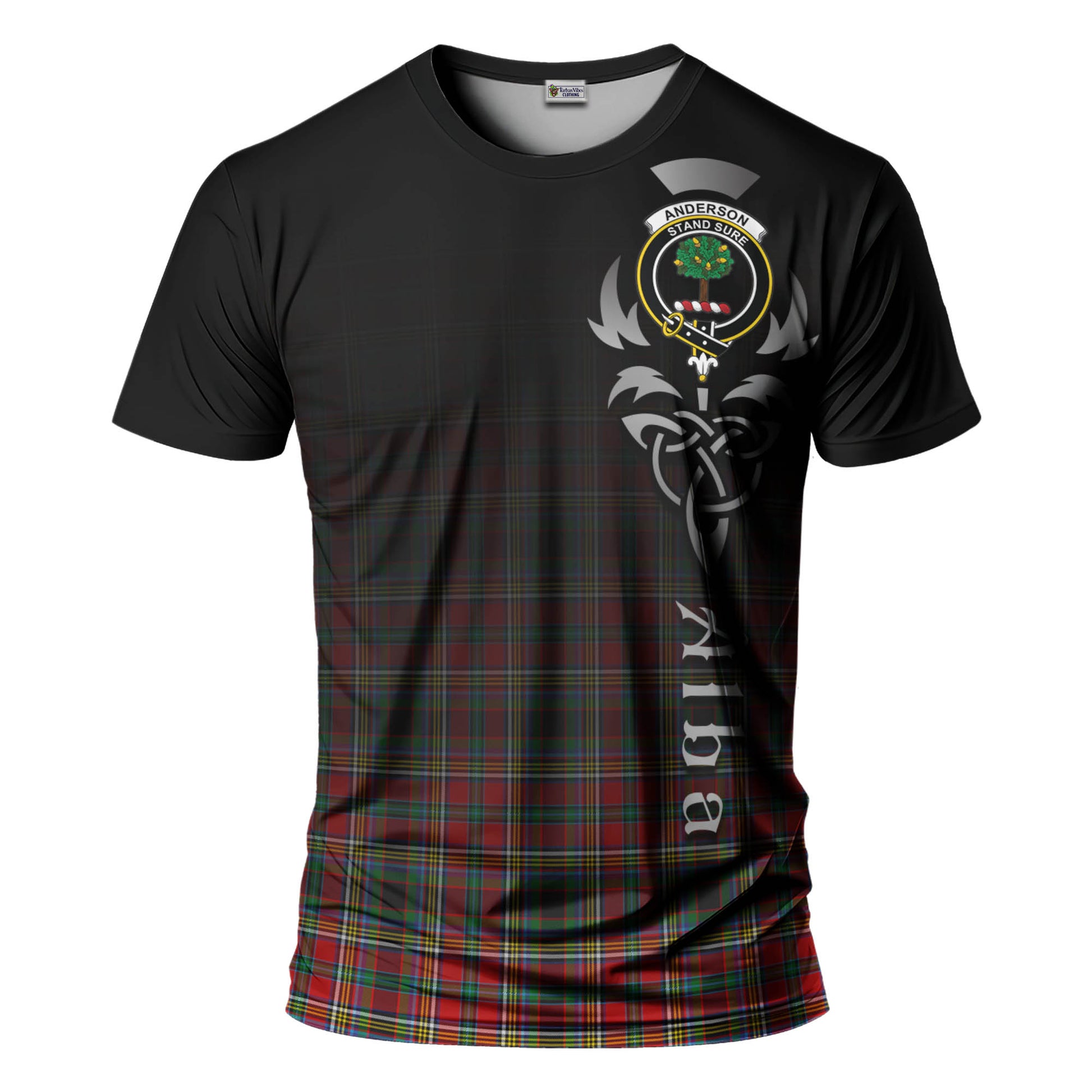 Tartan Vibes Clothing Anderson of Arbrake Tartan T-Shirt Featuring Alba Gu Brath Family Crest Celtic Inspired