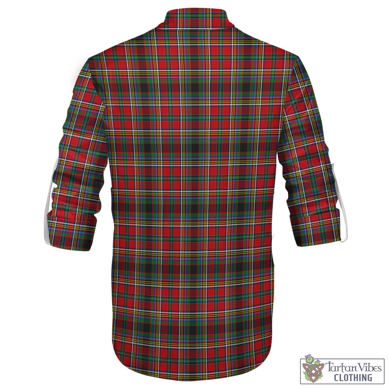 Tartan Vibes Clothing Anderson of Arbrake Tartan Men's Scottish Traditional Jacobite Ghillie Kilt Shirt with Family Crest