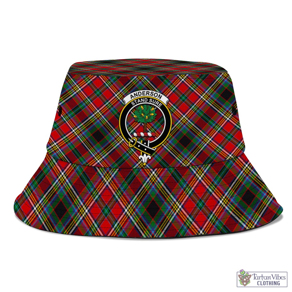 Tartan Vibes Clothing Anderson of Arbrake Tartan Bucket Hat with Family Crest