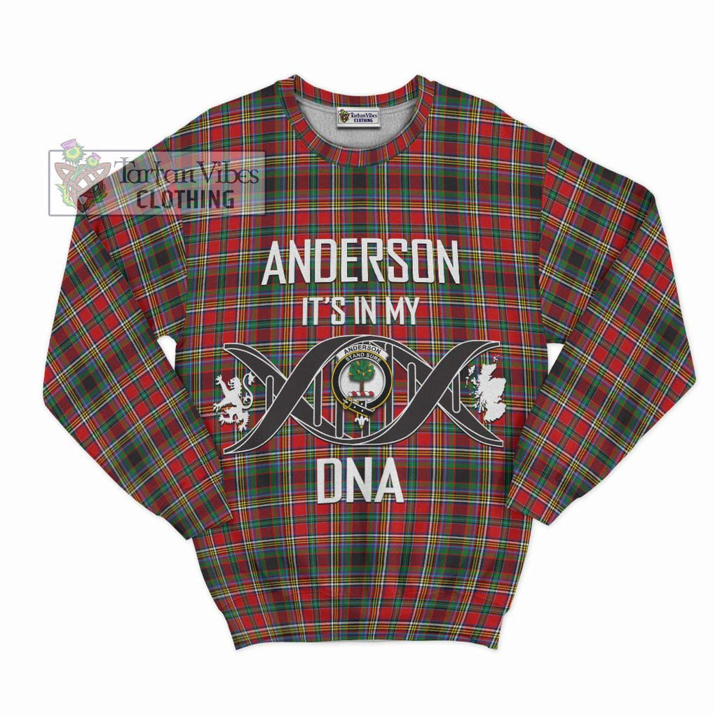 Anderson of Arbrake Tartan Sweatshirt with Family Crest DNA In Me Style - Tartanvibesclothing Shop