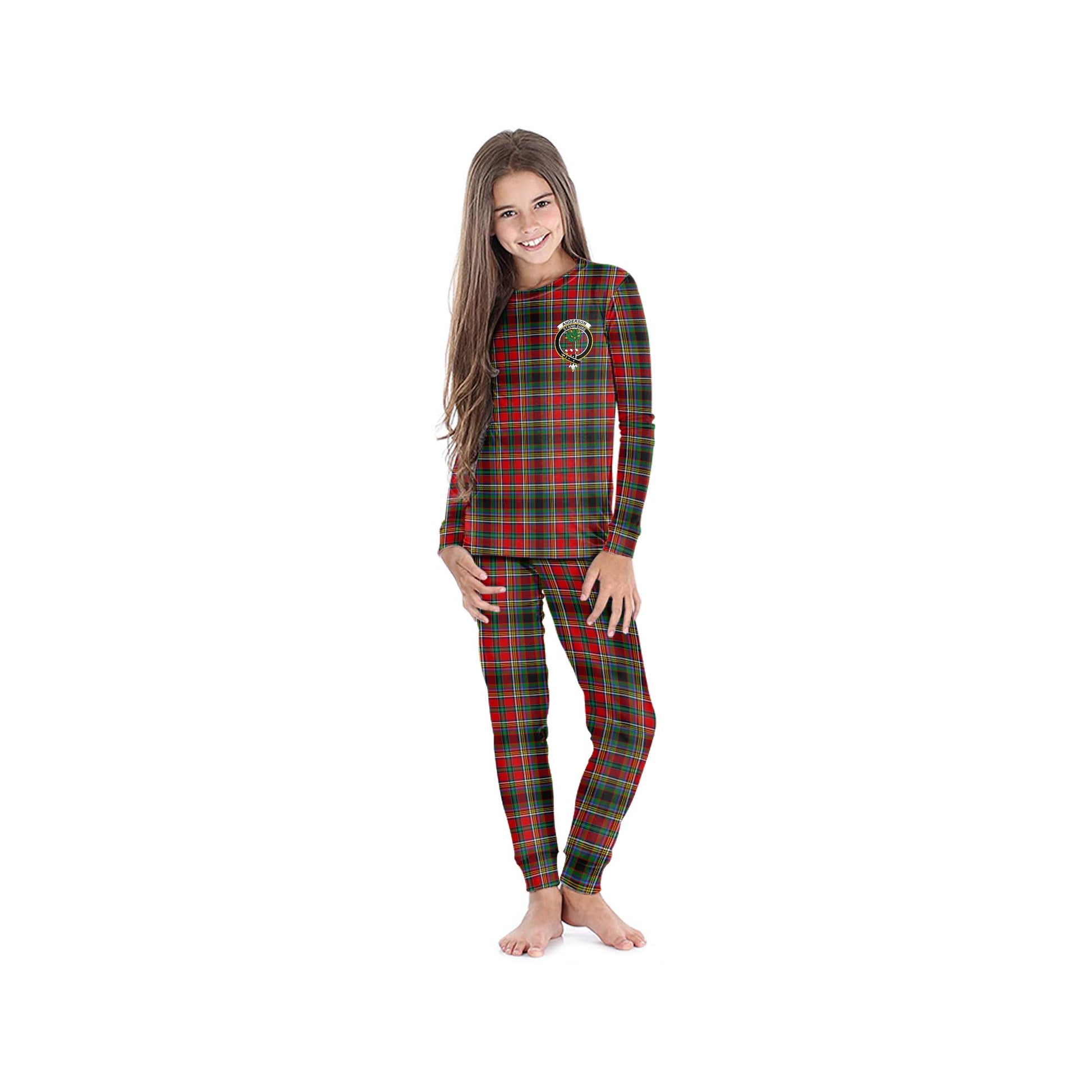 Anderson of Arbrake Tartan Pajamas Family Set with Family Crest - Tartan Vibes Clothing