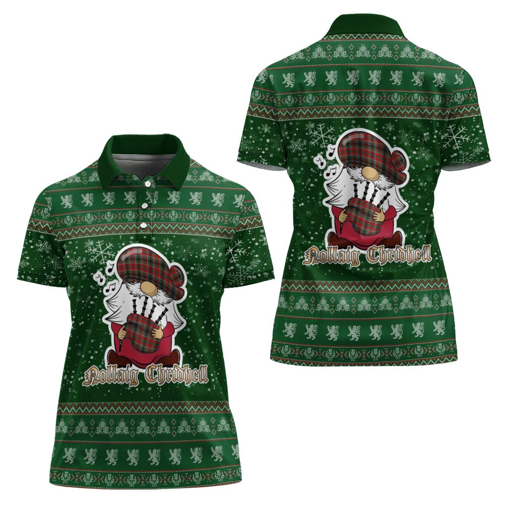 Anderson of Arbrake Clan Christmas Family Polo Shirt with Funny Gnome Playing Bagpipes - Tartanvibesclothing